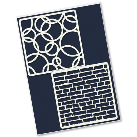 Petite Stencils - Rings & Brickwall 4"x4" - 2 Stencils
