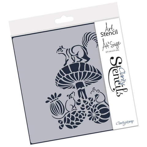 Woodland Toadstool & Friends <br/> A4 Square Stencil