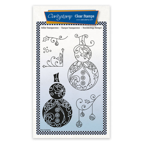 Snowmen - Tina's 2 Way Christmas Ornaments A6 Stamp Set