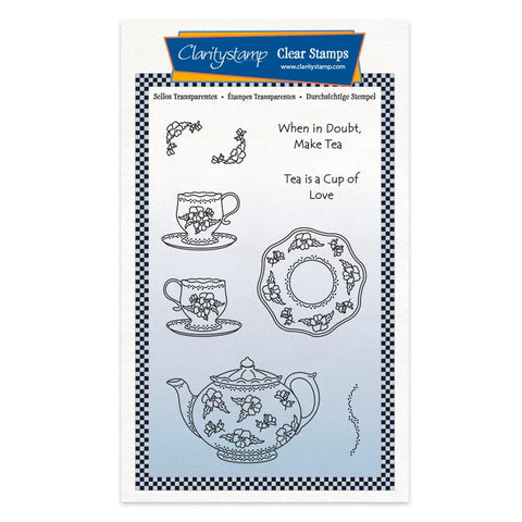 Linda Williams' When in Doubt Make Tea A6 Stamp & Mask Set
