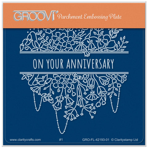 Jazz's On Your Anniversary - Floral Panels A6 Square Groovi Plate