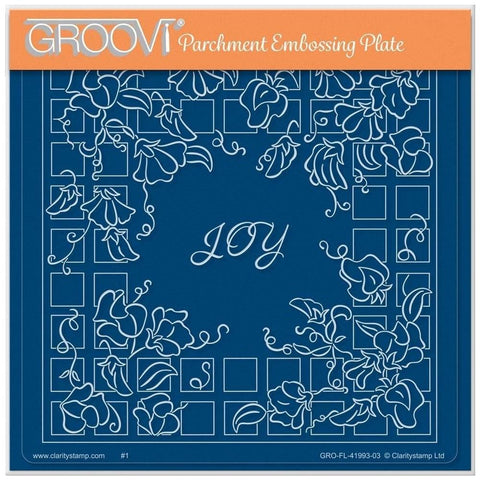 Linda Williams' Groovi Contours - Sweet Pea Floral Frame - A5 Square Groovi Plate